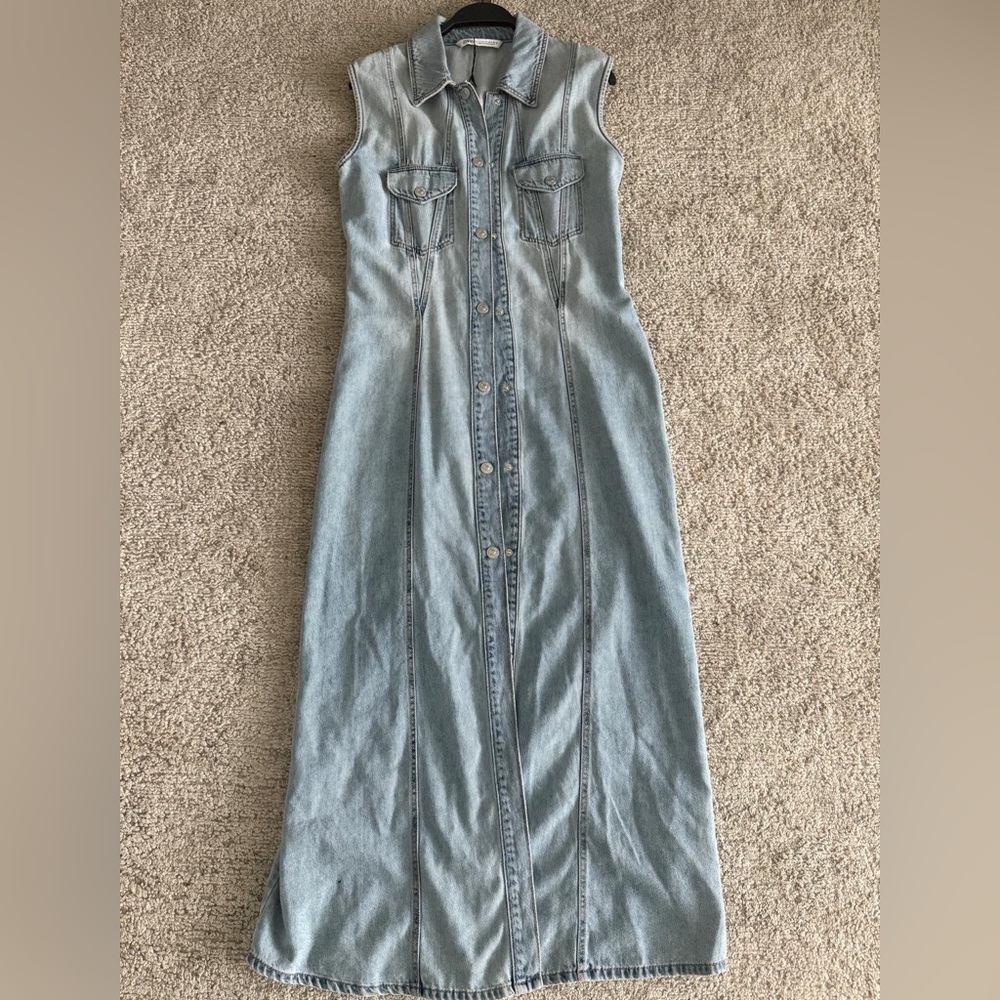 Zara Light Blue Denim Dress